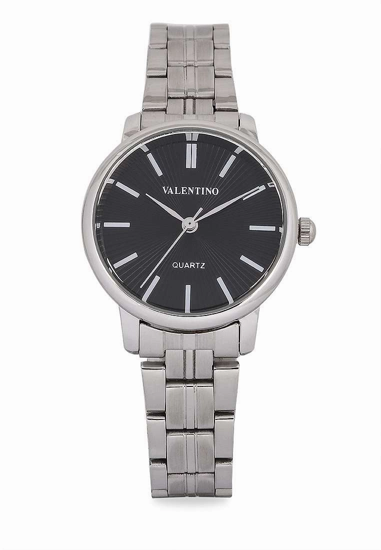 Valentino 20122327-BLACK DIAL Silver Stainless Strap for Women