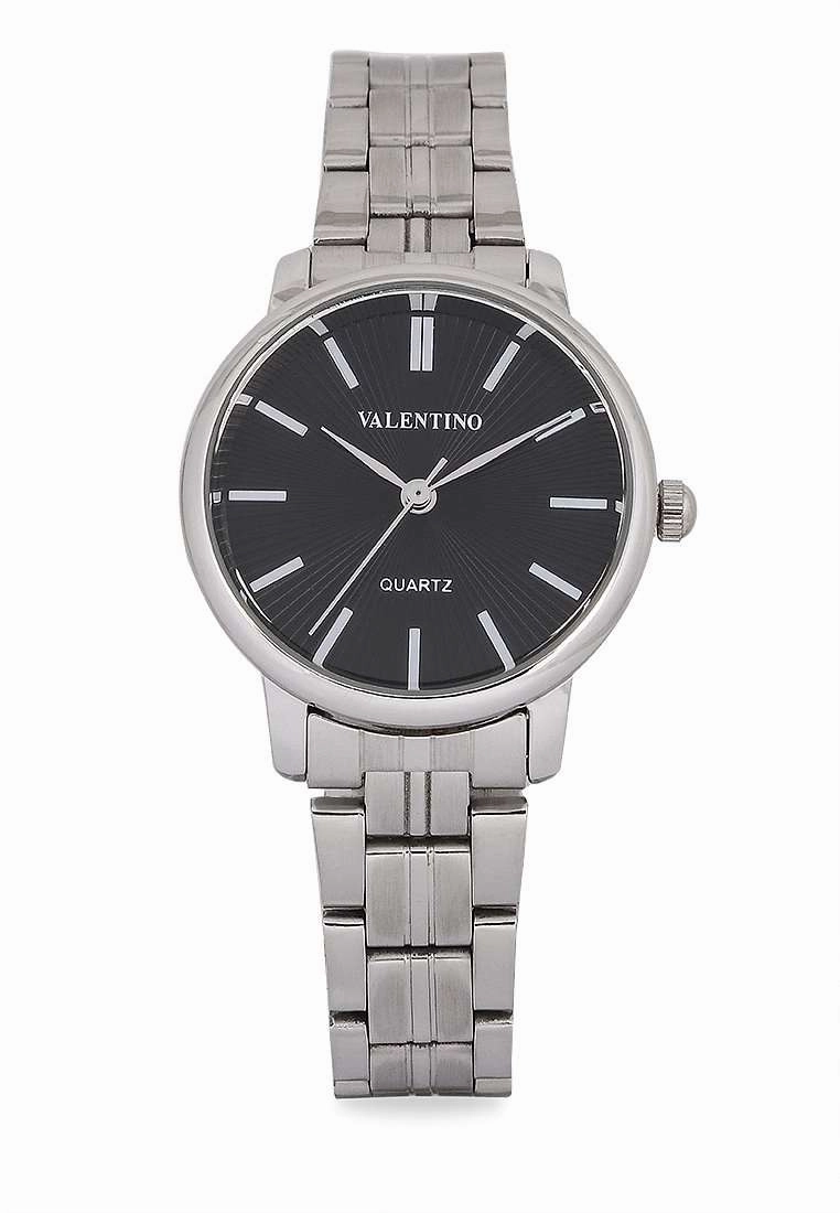 Valentino 20122327-BLACK DIAL Silver Stainless Strap for Women