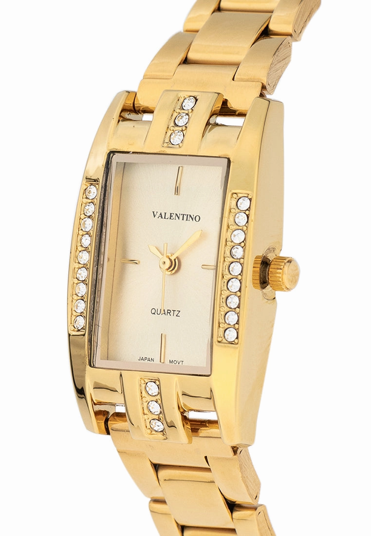 Valentino 20122382-GOLD DIAL Stainless Steel Strap Analog Watch for Women
