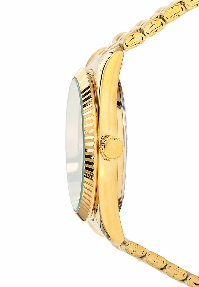 Valentino 20122402-GOLD - BLACK DIAL Stainless Steel Strap Analog Watch for Men