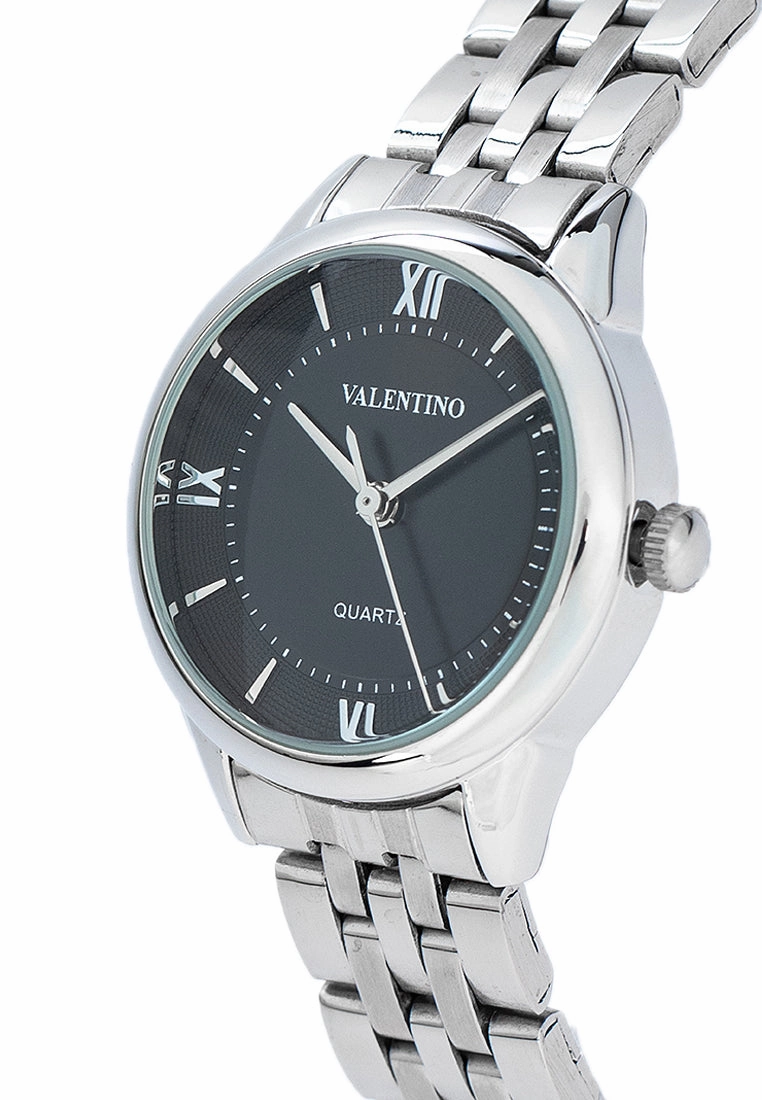 Valentino 20122442-BLACK DIAL Stainless Steel Strap Analog Watch for Women