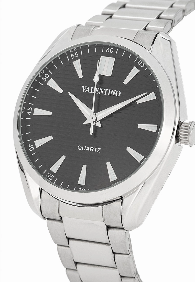 Valentino 20122458-BLACK DIAL Stainless Steel Strap Analog Watch for Men