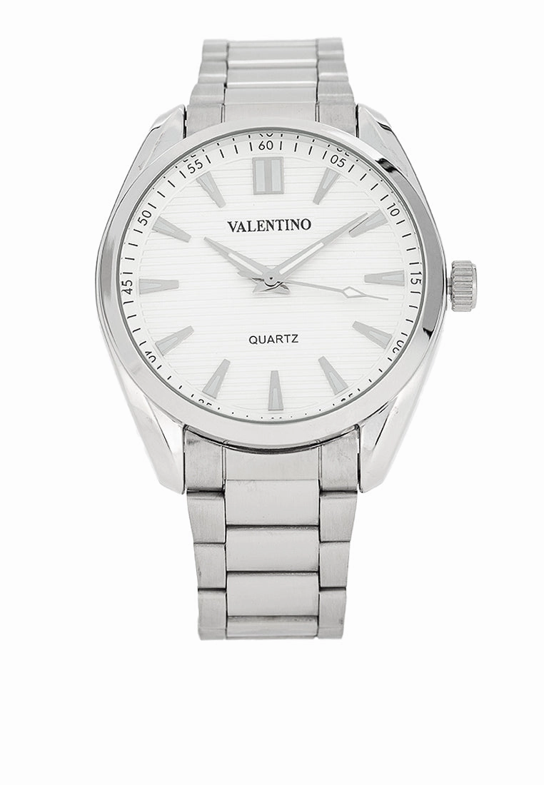Valentino 20122458-WHITE DIAL - SIL INDEX Stainless Steel Strap Analog Watch for Men