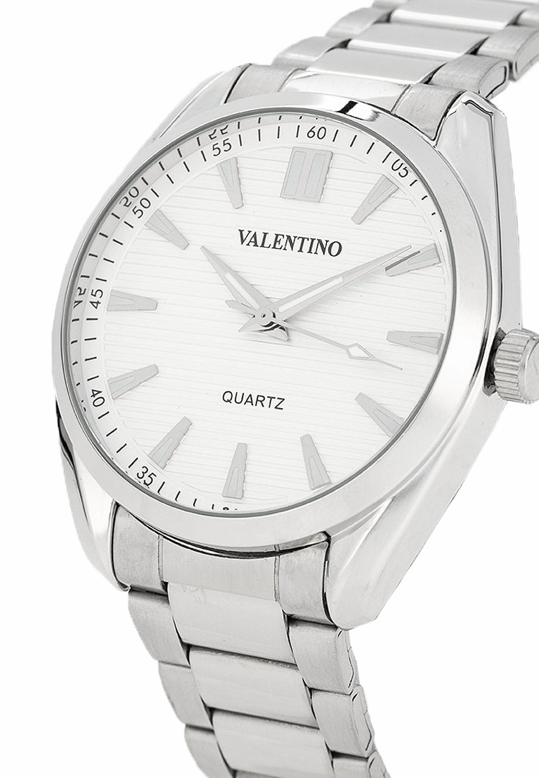 Valentino 20122458-WHITE DIAL - SIL INDEX Stainless Steel Strap Analog Watch for Men