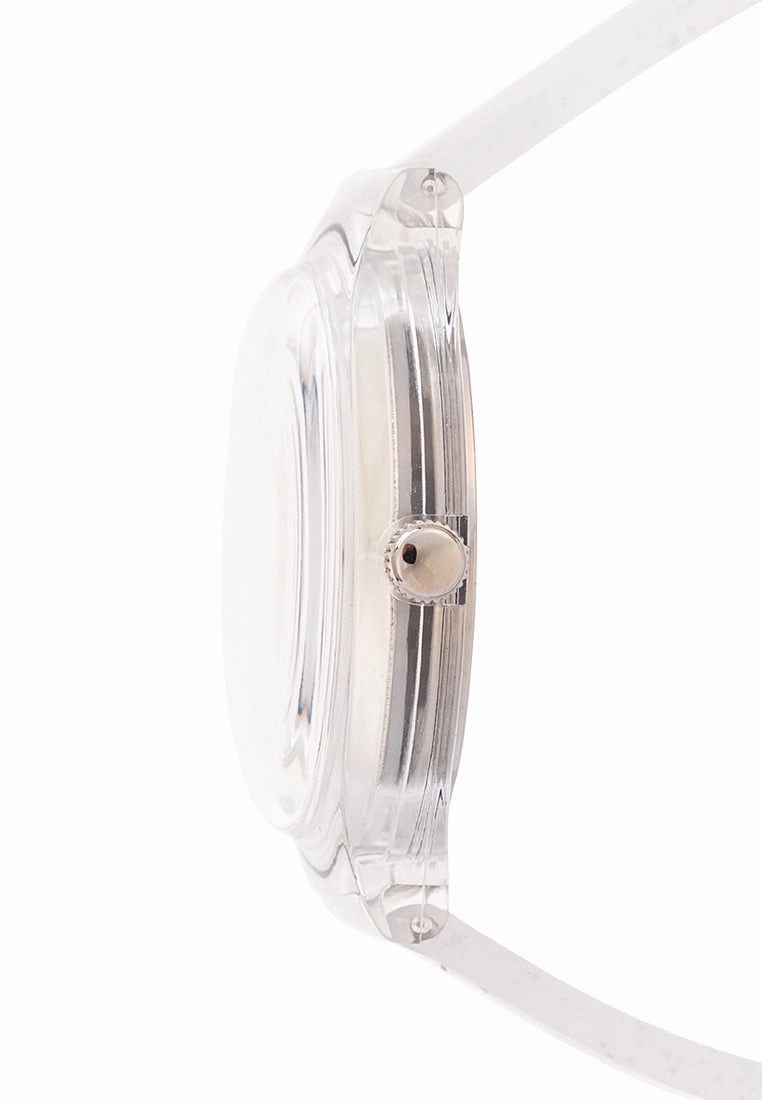 Valentino Rubber Strap Analog Watch for Women 20122094-SILVER GLITTER LINE