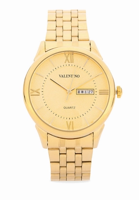 Valentino Stainless Steel Strap Analog Watch for Men 20122478-GOLD DIAL