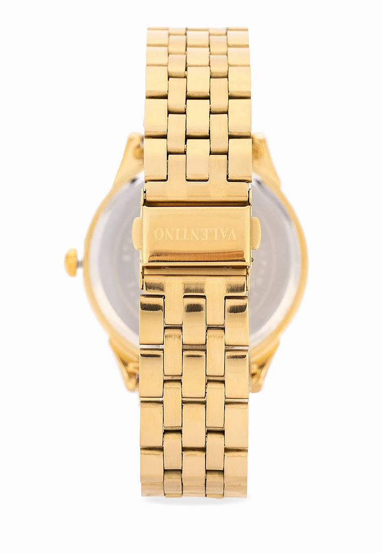 Valentino Stainless Steel Strap Analog Watch for Men 20122478-GOLD DIAL