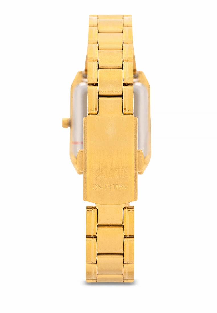 Valentino Stainless Steel Strap Analog Watch for Women 20122256-GOLD - BLACK DIAL ROMAN