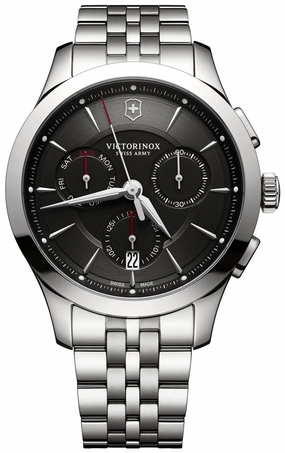 Victorinox Swiss Army Alliance Chronograph Stainless Steel Black Dial Date Mens Watch 241745
