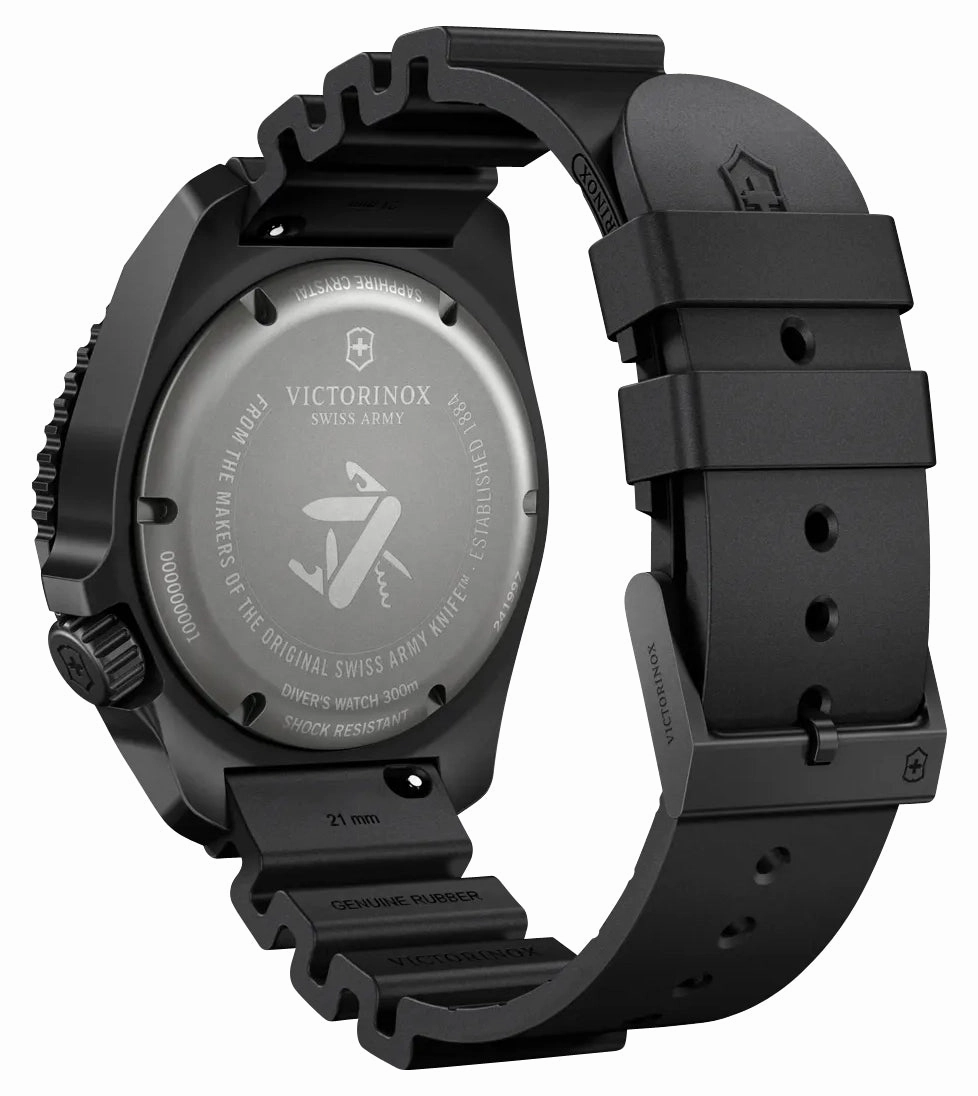 Victorinox Swiss Army Dive Pro Automatic Black PVD Titanium Black Dial Black Rubber Strap Day/Date Divers Mens Watch 241997