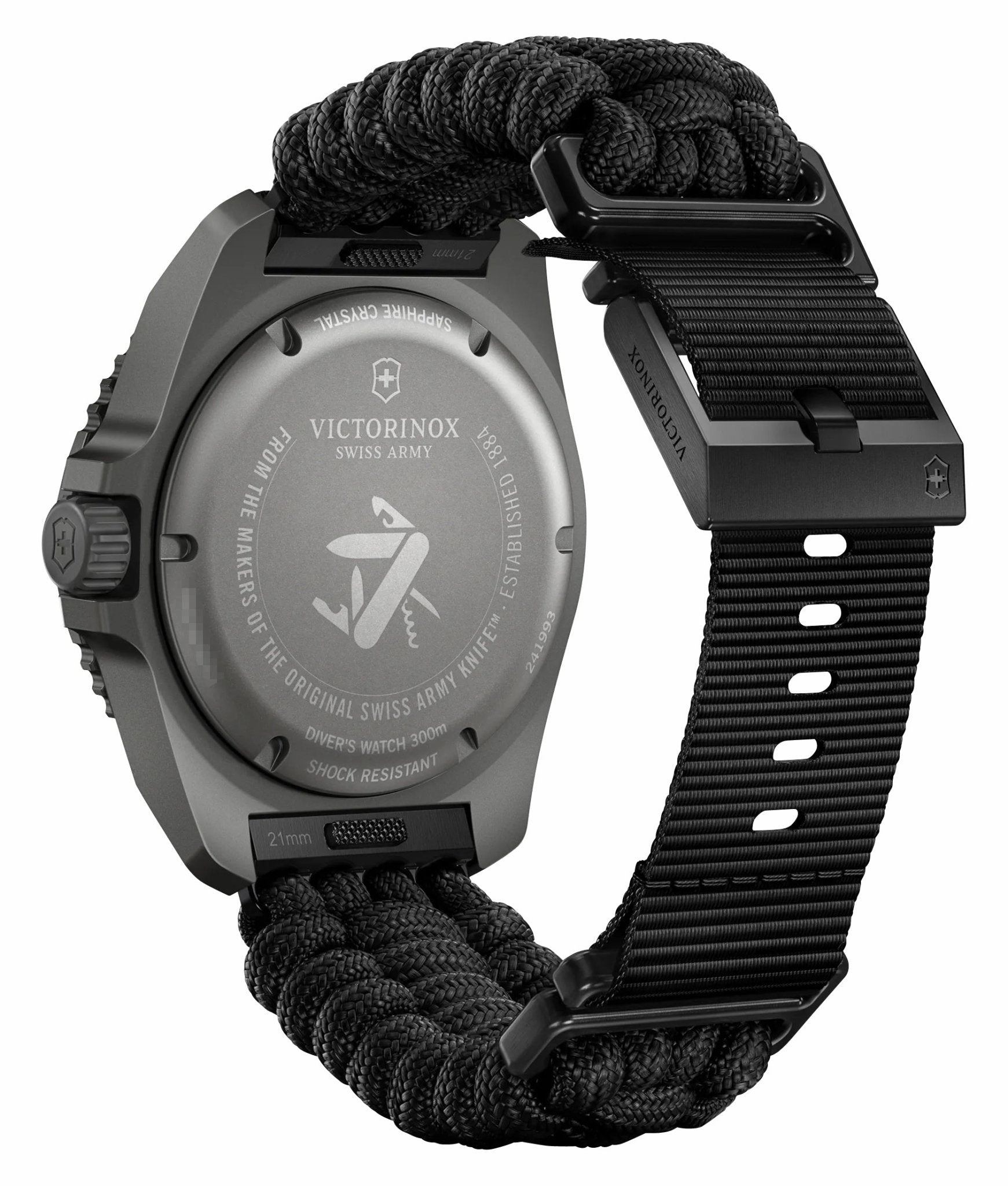 Victorinox Swiss Army Dive Pro Gray Titanium Black Dial Black Nylon Interchangeable Black Rubber Strap Date Divers Quartz Mens Watch 241993.1
