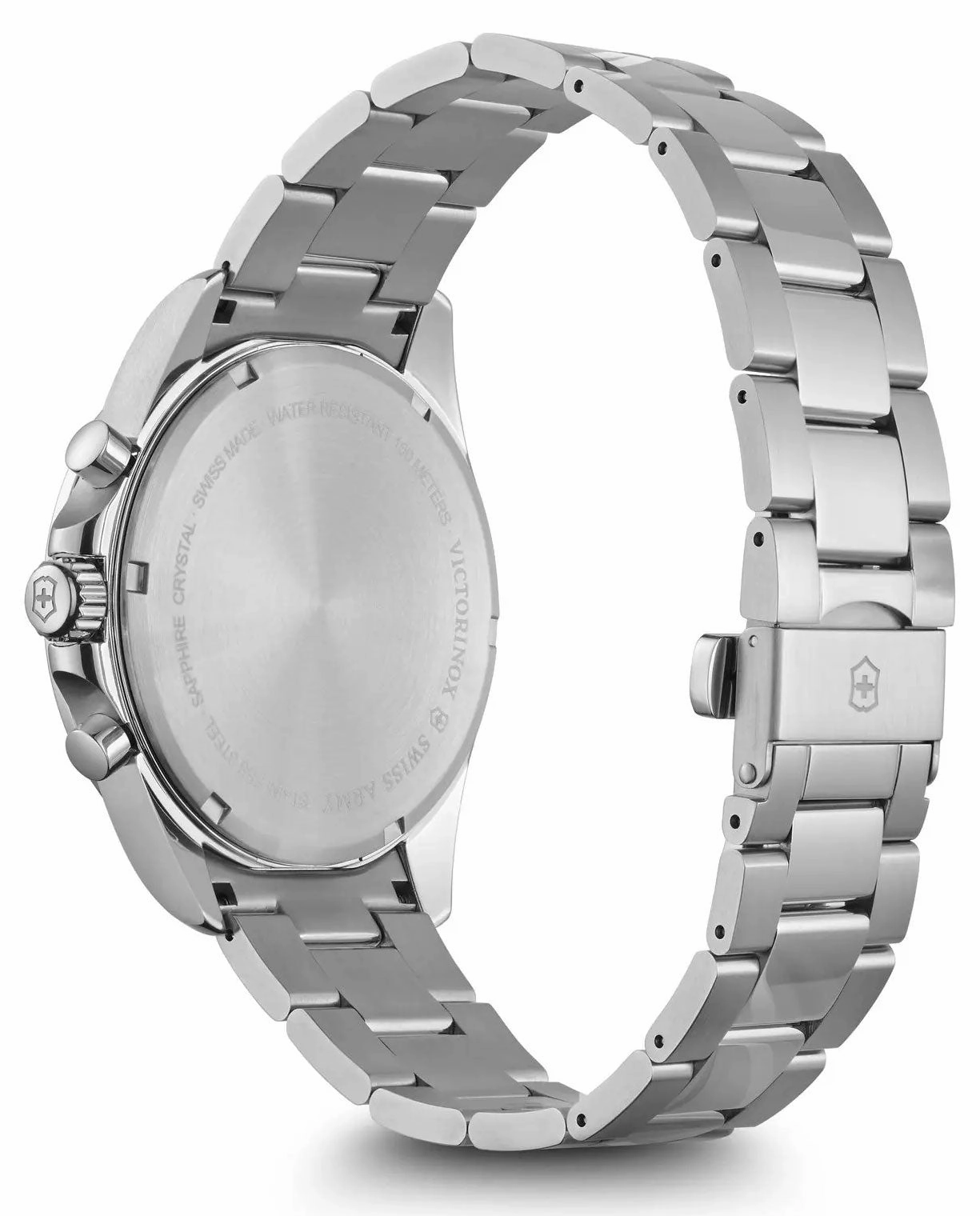 Victorinox Swiss Army FieldForce Chronograph  Stainless Steel Mens Watch White Dial Calendar 241856
