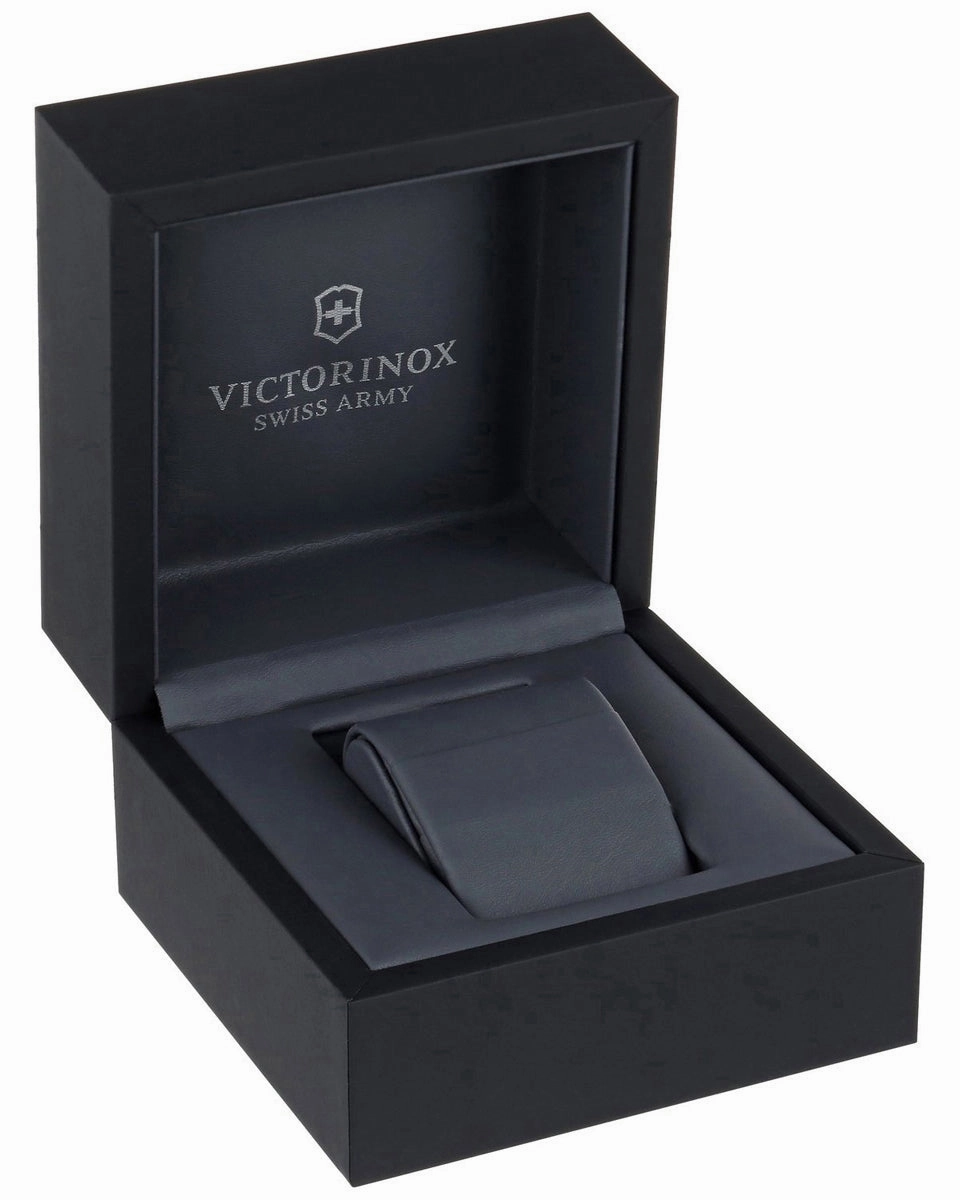 Victorinox Swiss Army FieldForce Classic GMT Stainless Steel Black Dial Date Mens Watch 241930
