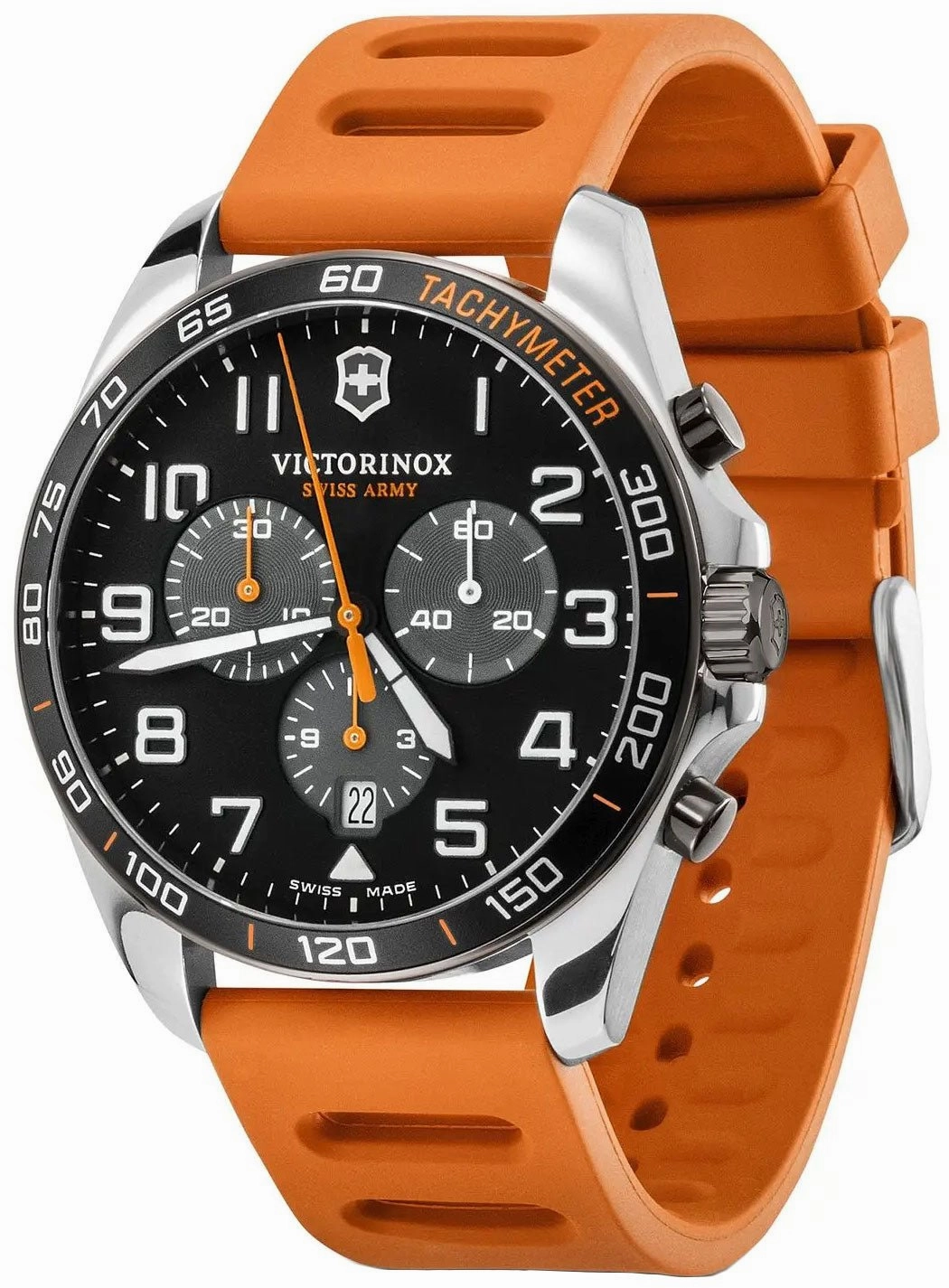 Victorinox Swiss Army FieldForce Sport Chronograph Stainless Steel Mens Strap Watch Calendar 241893