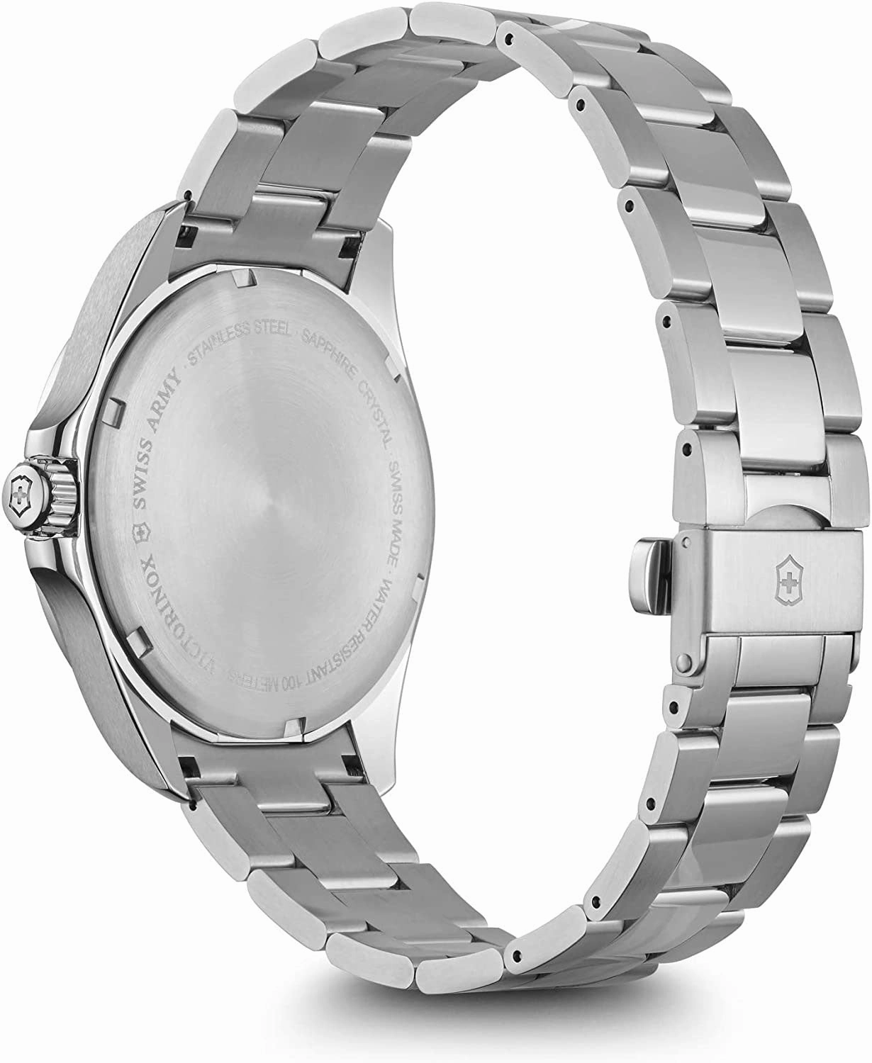 Victorinox Swiss Army FieldForce Stainless Steel Mens Watch White Dial Day Date 241850
