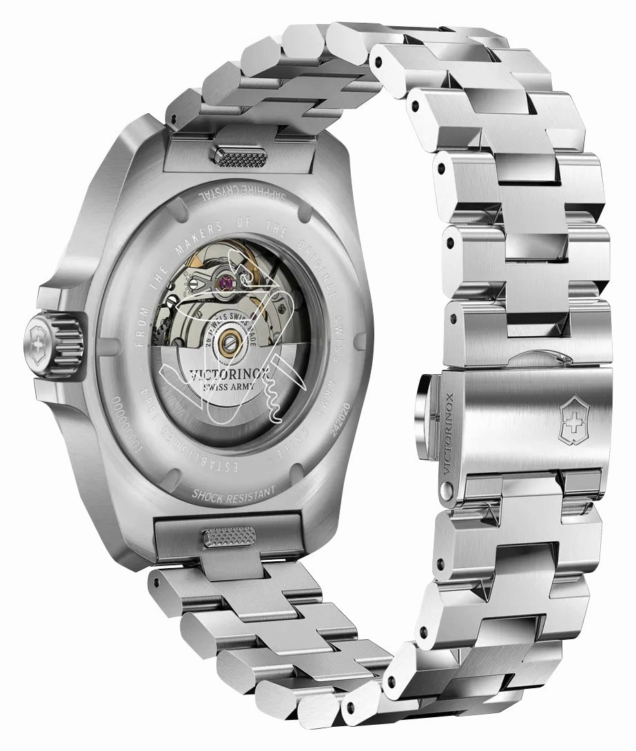 Victorinox Swiss Army I.N.O.X. Automatic Stainless Steel Blue Dial Date Divers Mens Watch 242020