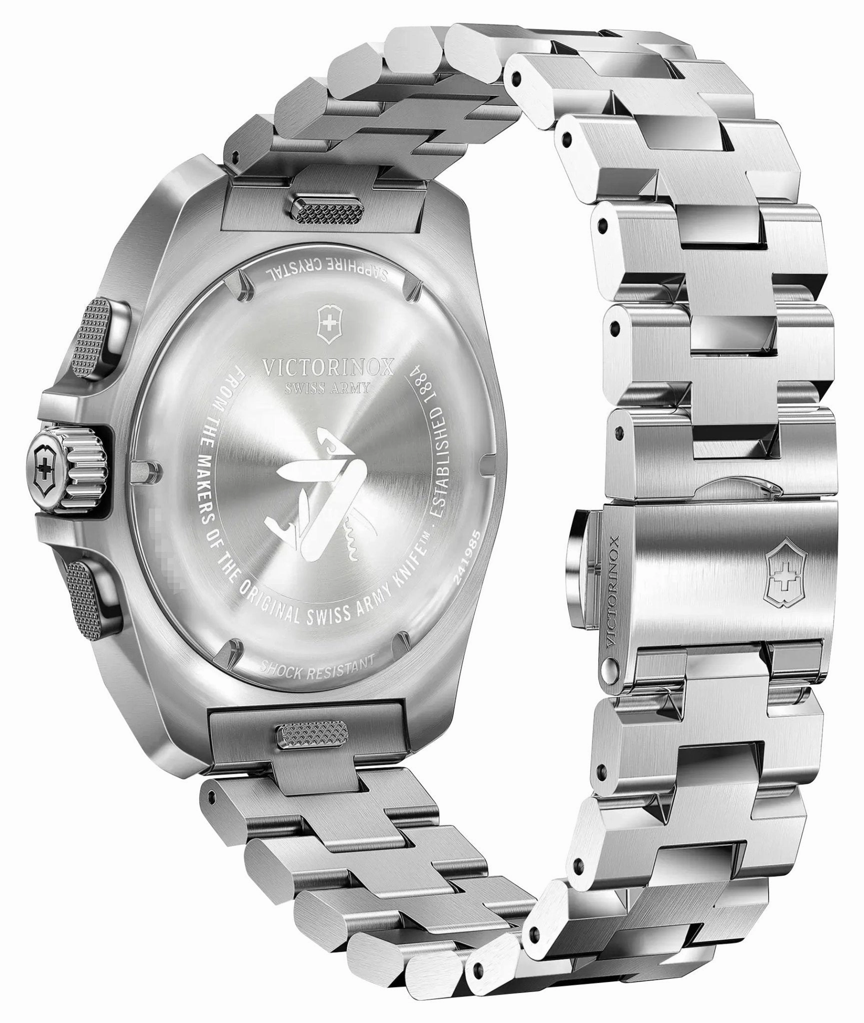Victorinox Swiss Army I.N.O.X. Chronograph Stainless Steel Blue Dial Day/Date Divers Quartz Mens Watch 241985