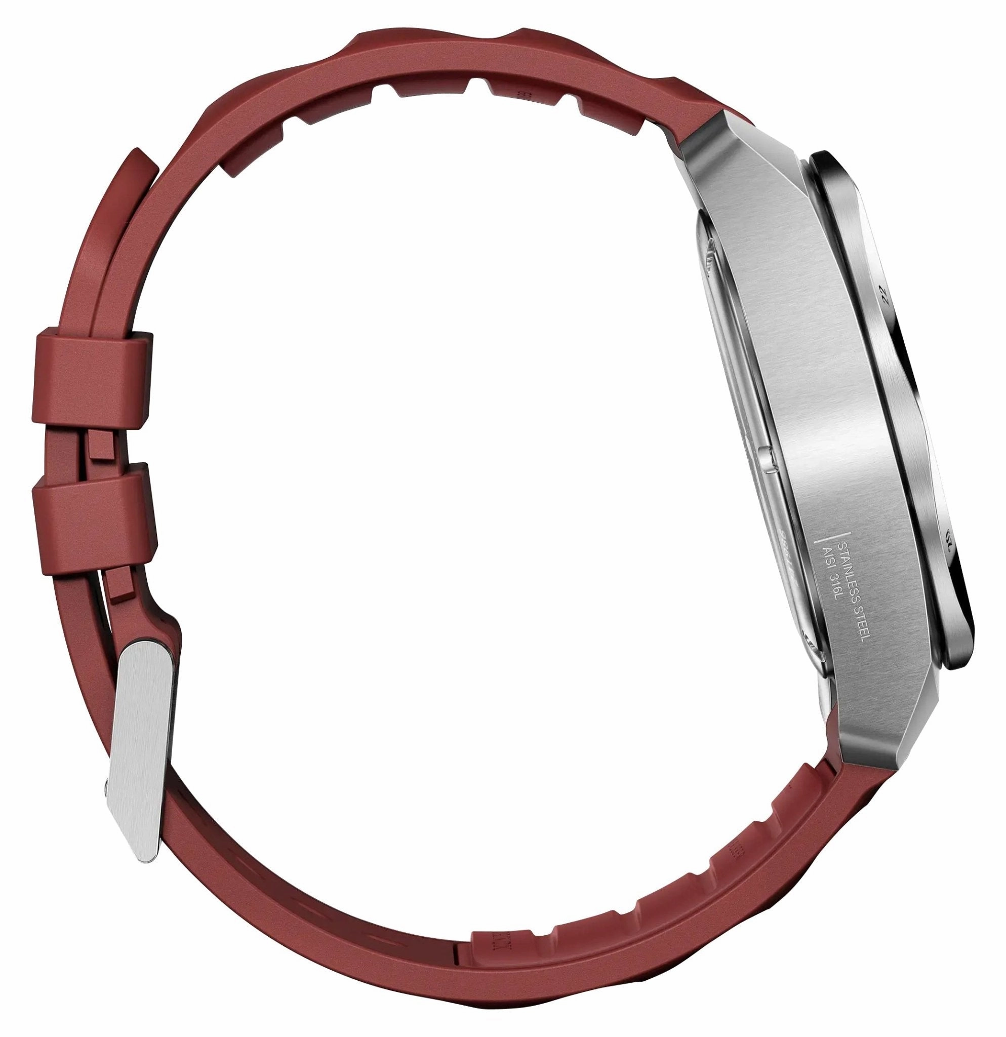 Victorinox Swiss Army I.N.O.X. Chronograph Stainless Steel Red Dial Red Rubber Strap Day/Date Divers Quartz Mens Watch 241986