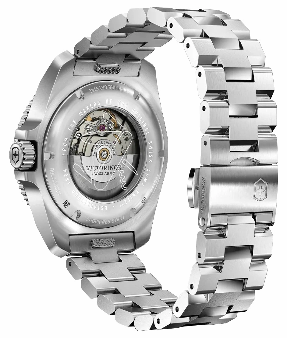 Victorinox Swiss Army Journey 1884 Automatic Stainless Steel Black Dial Date Divers Mens Watch 241981