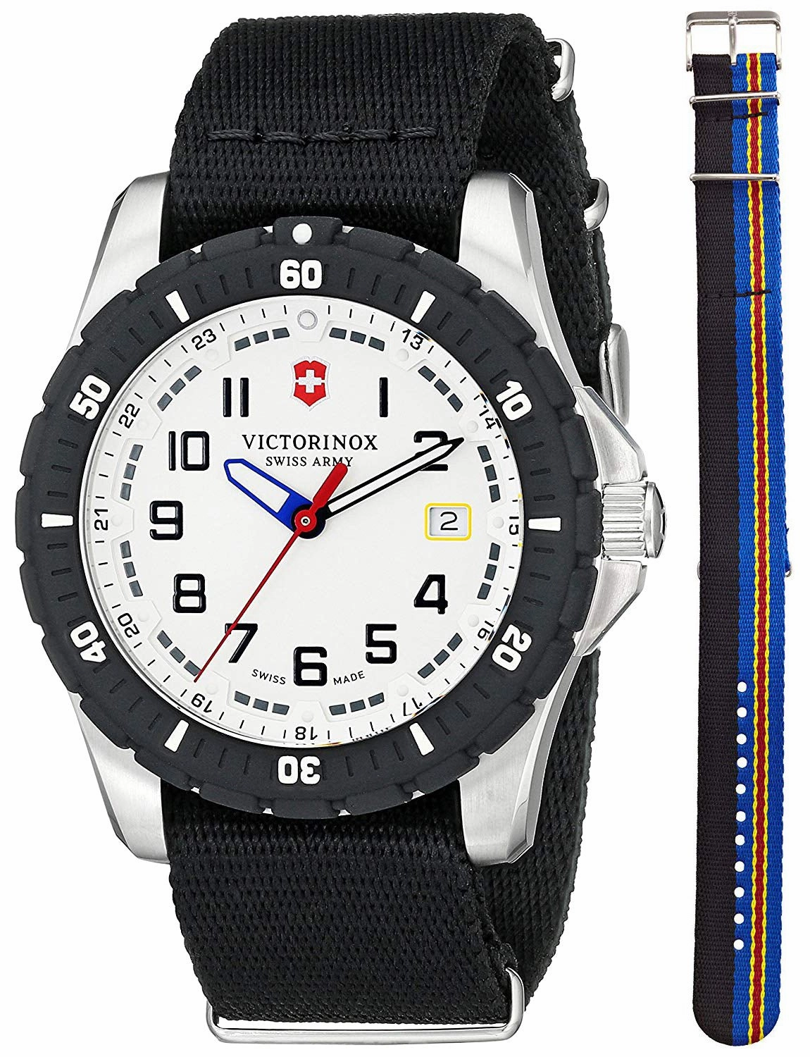 Victorinox Swiss Army Maverick Steel 241676.1 Mens Watch White Dial Nylon NATO Strap