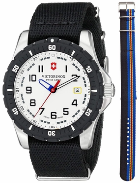 Victorinox Swiss Army Maverick Steel 241676.1 Mens Watch White Dial Nylon NATO Strap