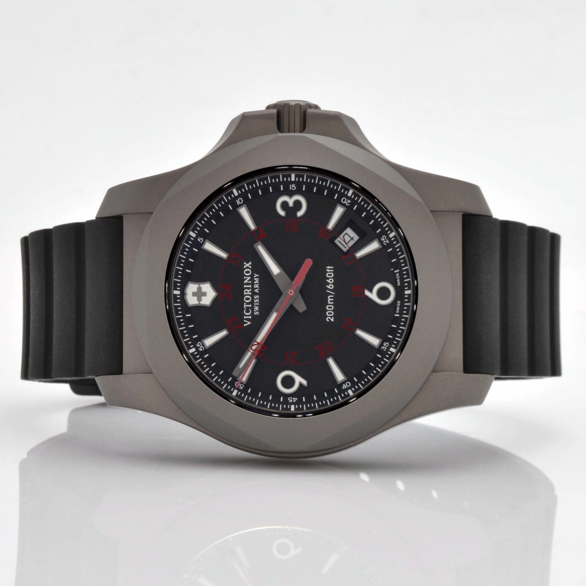 Victorinox Swiss Army Men's Quartz Watch - I.N.O.X. Black Dial Titanium | 241883