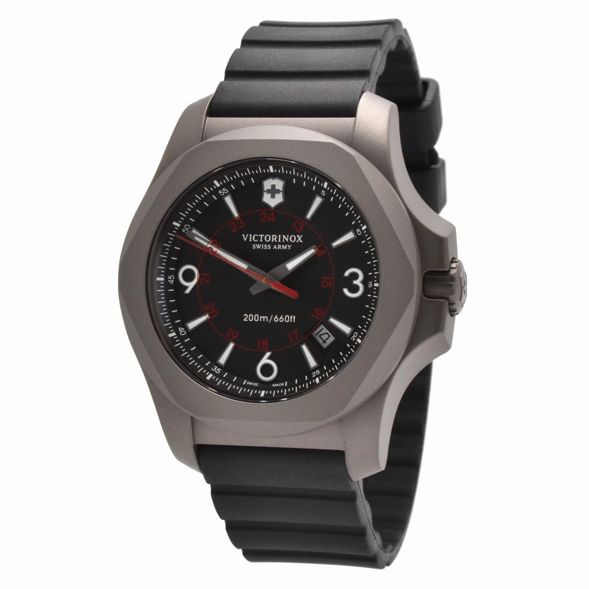 Victorinox Swiss Army Men's Quartz Watch - I.N.O.X. Black Dial Titanium | 241883
