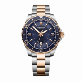 Victorinox Swiss Army Men's Watch - Maverick Silver and Rose Gold Bracelet | 241950
