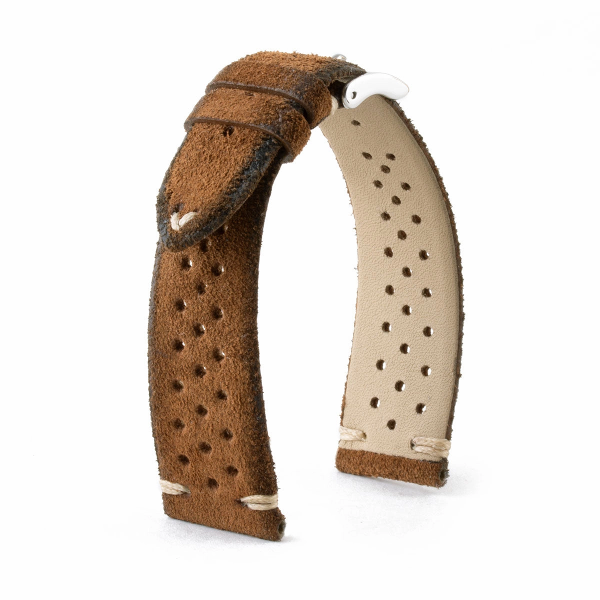 Vintage "Driver" strap - Leather watch band - Calf (black, grey, brown, blue, red, green, kaki)