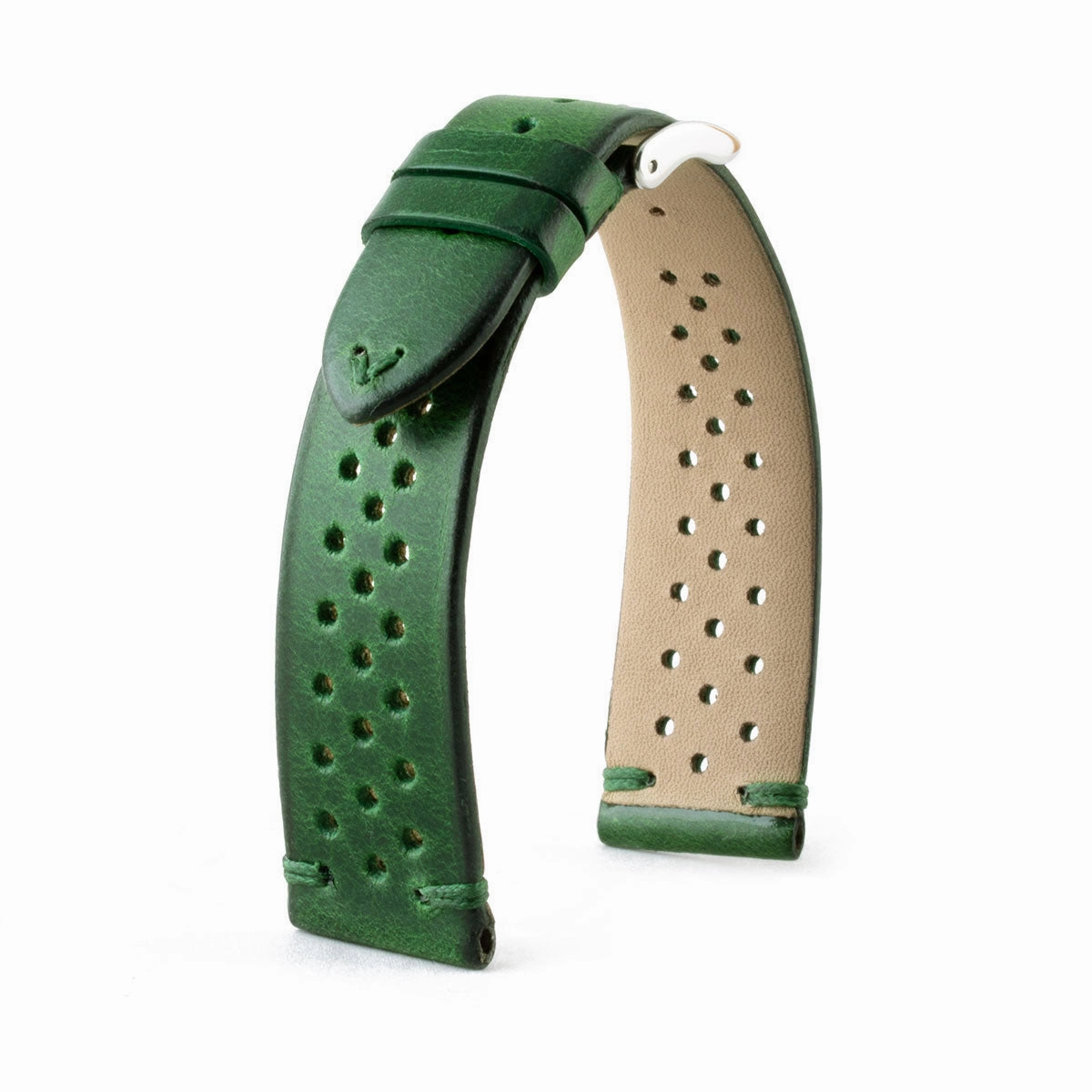 Vintage "Driver" strap - Leather watch band - Calf (black, grey, brown, blue, red, green, kaki)