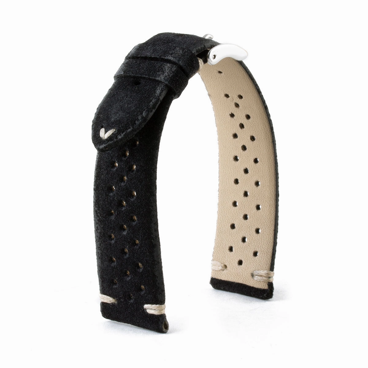Vintage "Driver" strap - Leather watch band - Calf (black, grey, brown, blue, red, green, kaki)