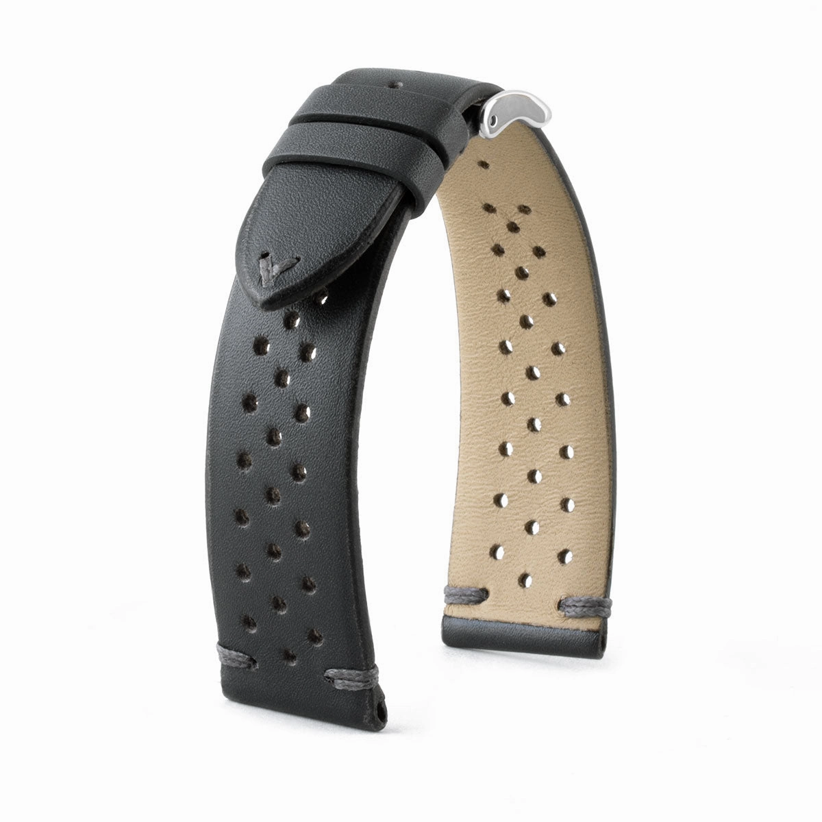 Vintage "Driver" strap - Leather watch band - Calf (black, grey, brown, blue, red, green, kaki)