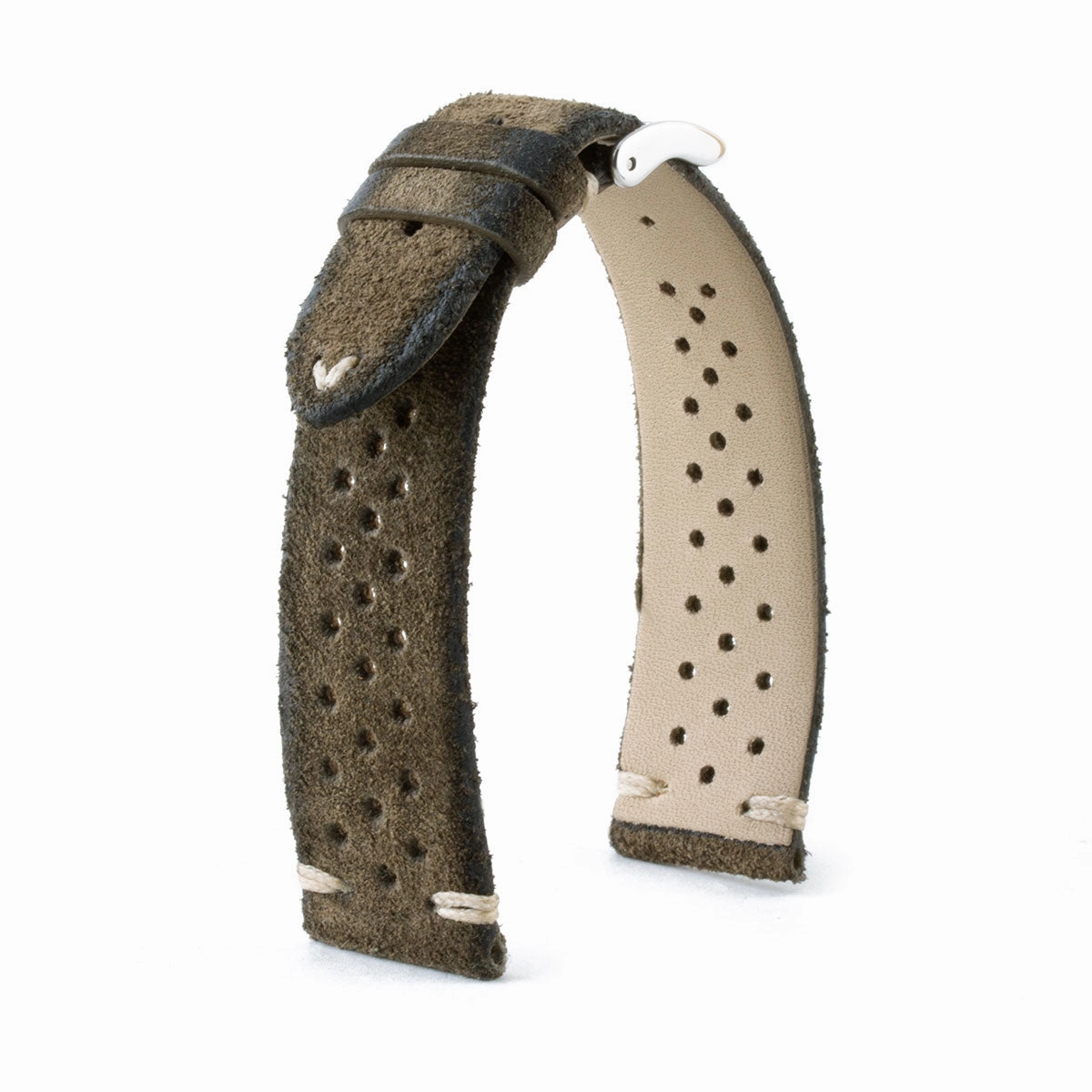 Vintage "Driver" strap - Leather watch band - Calf (black, grey, brown, blue, red, green, kaki)