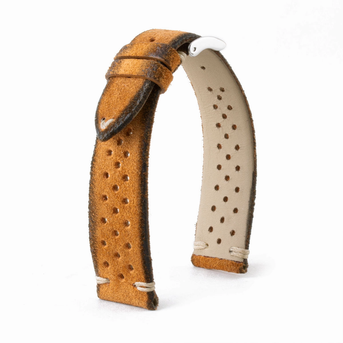 Vintage "Driver" strap - Leather watch band - Calf (black, grey, brown, blue, red, green, kaki)
