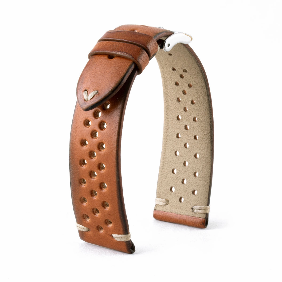 Vintage "Driver" strap - Leather watch band - Calf (black, grey, brown, blue, red, green, kaki)
