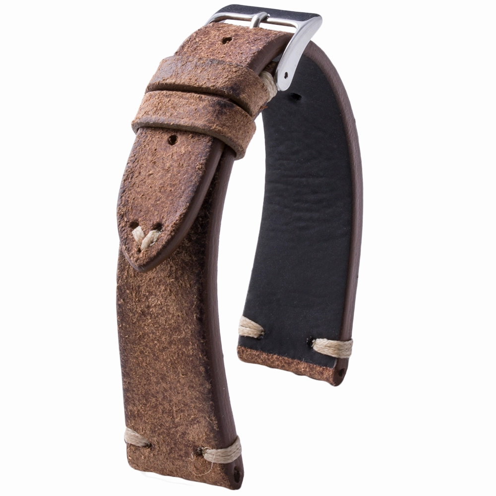 Vintage strap - Leather watch strap - Calf (black, brown, blue, red)