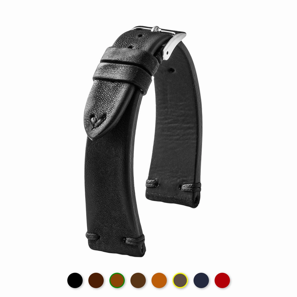 Vintage strap - Leather watch strap - Calf (black, brown, blue, red)