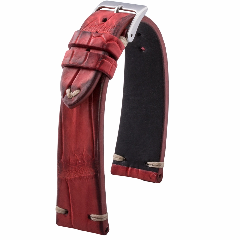 Vintage strap - Leather watchstrap - Alligator (black, brown, kaki, burgundy, red, purple)