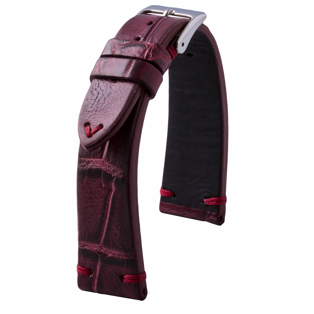 Vintage strap - Leather watchstrap - Alligator (black, brown, kaki, burgundy, red, purple)