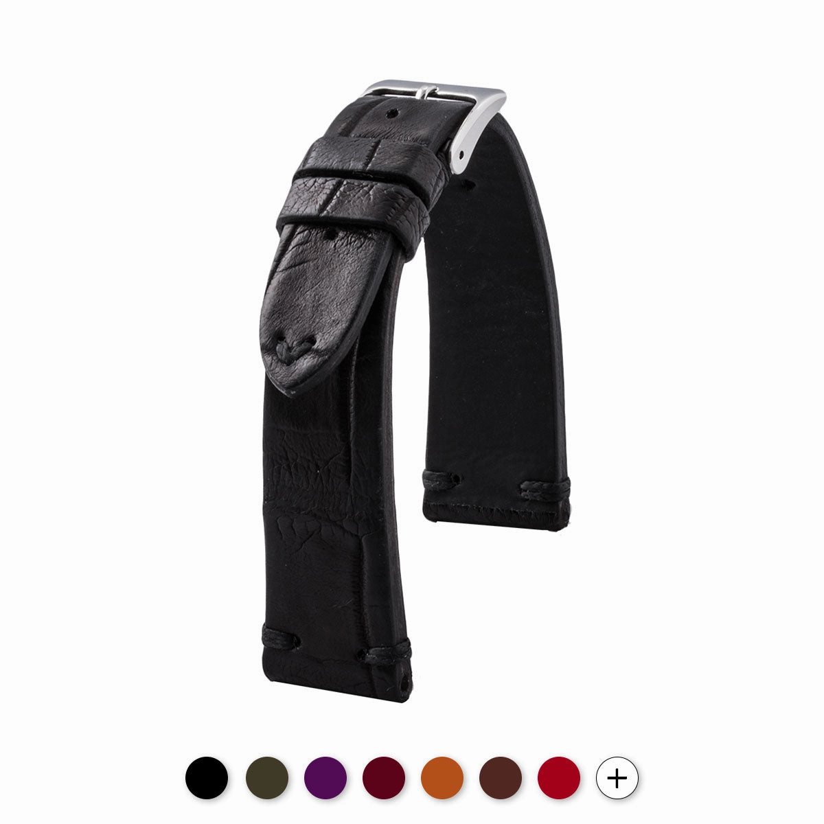 Vintage strap - Leather watchstrap - Alligator (black, brown, kaki, burgundy, red, purple)