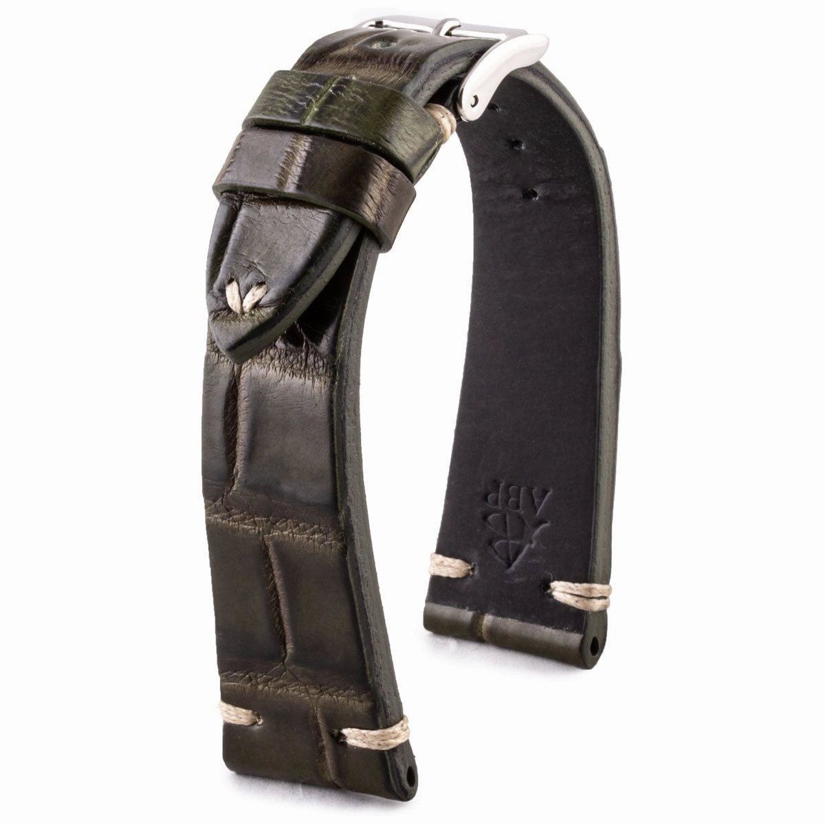 Vintage strap - Leather watchstrap - Alligator (black, brown, kaki, burgundy, red, purple)