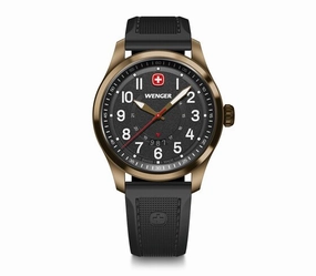 Wenger Terragraph 43 mm Black Dial Silicone Watch 01.0541.125