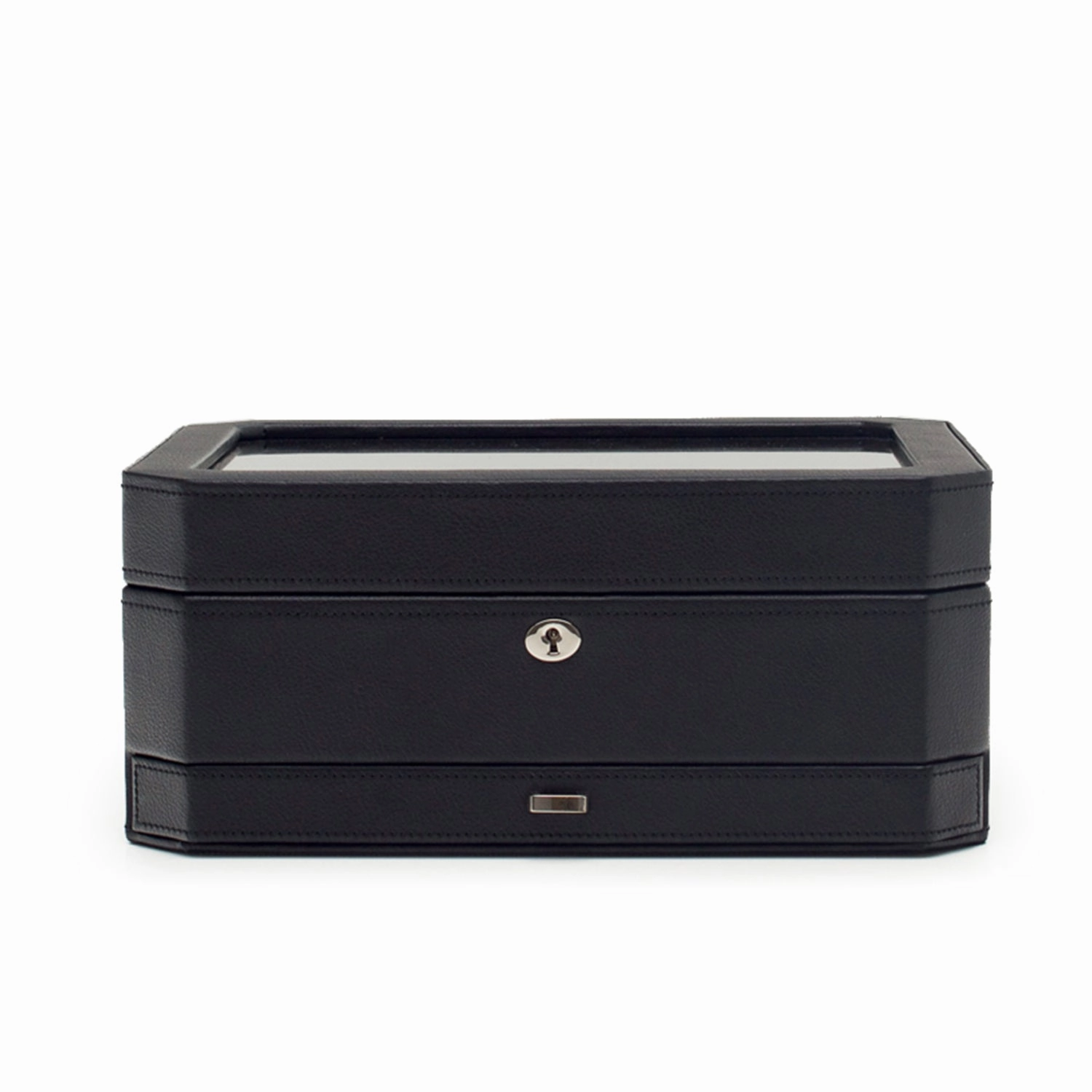 Wolf 458603 Windsor 10 Piece Watch Box with Drawer in Black & Purple