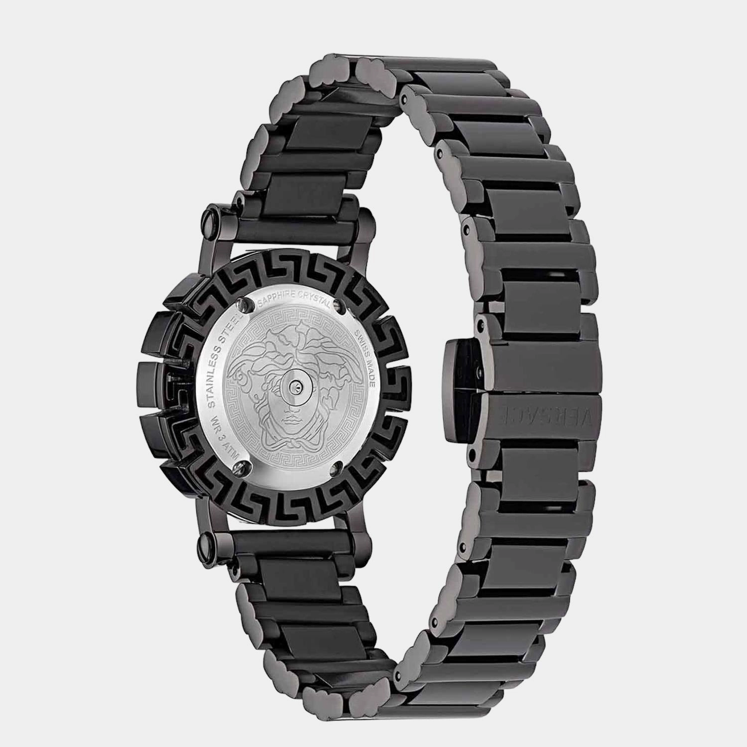 Women Black Analog Stainless Steel Watch VE2Q00522