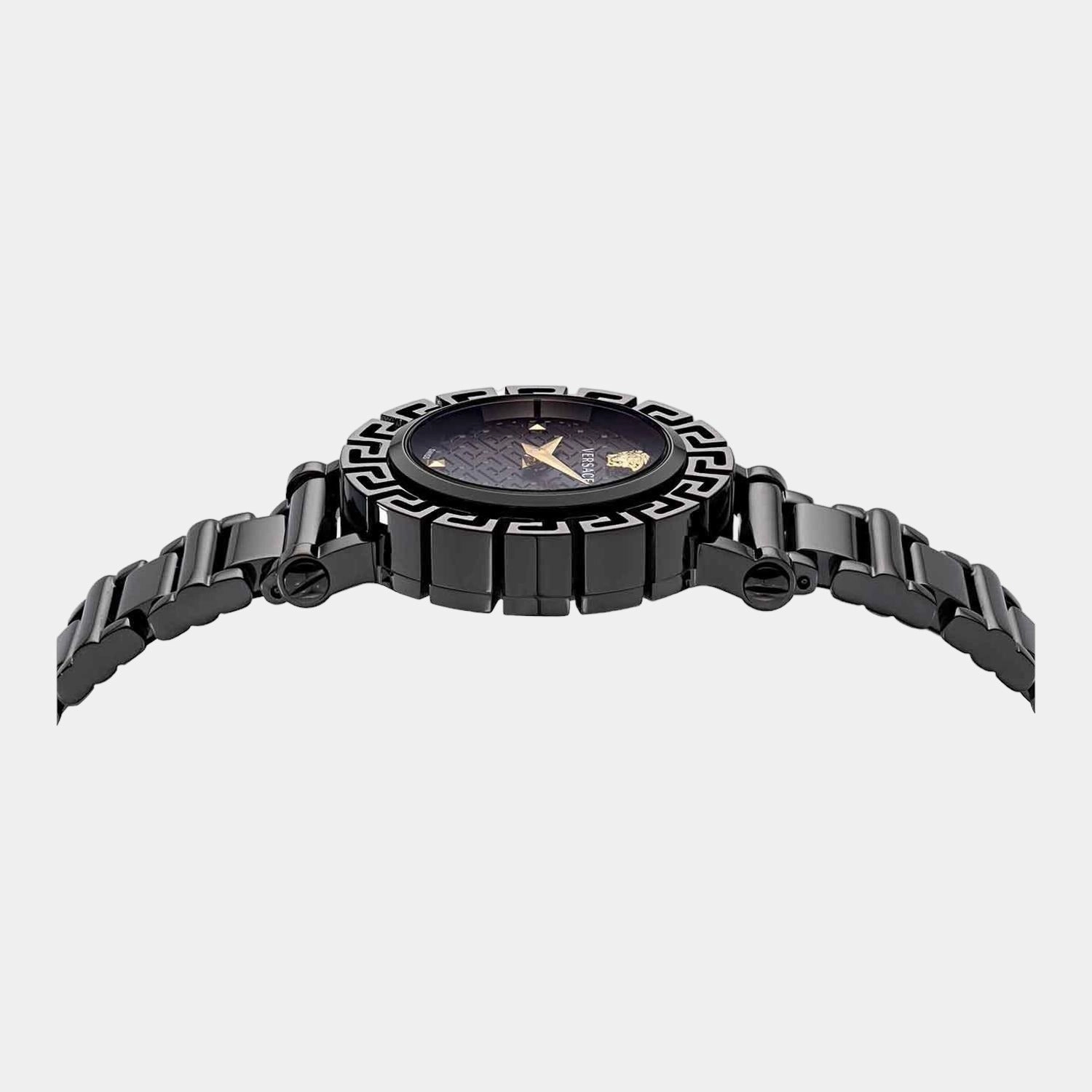 Women Black Analog Stainless Steel Watch VE2Q00522