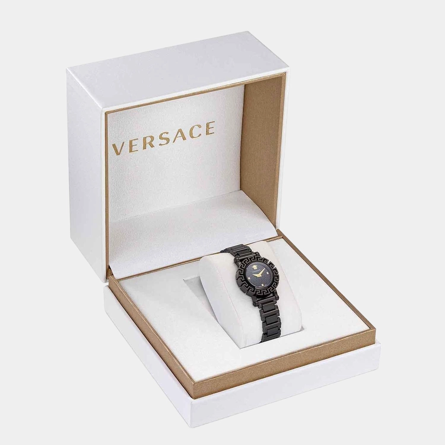 Women Black Analog Stainless Steel Watch VE2Q00522