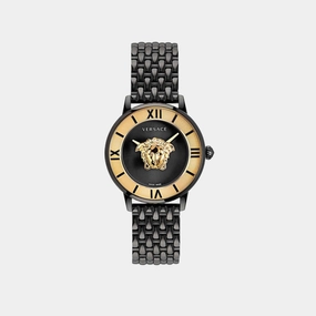 Women Black Analog Stainless Steel Watch VE2R00422