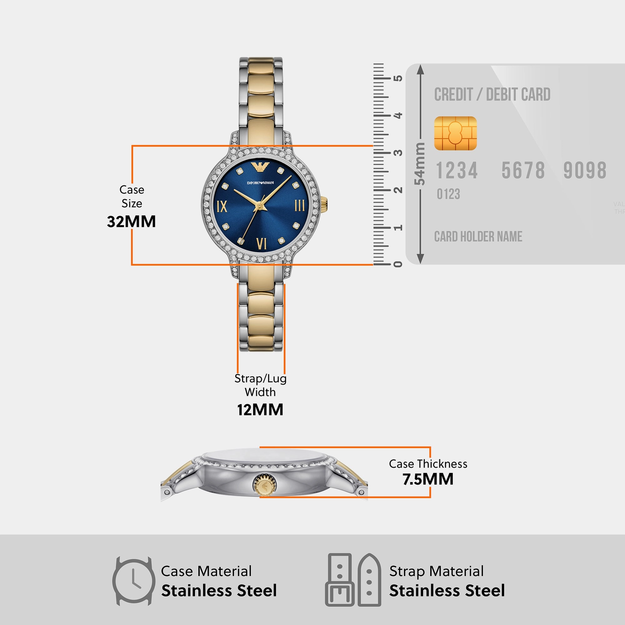 Women Blue Analog Stainless Steel Watch AR11576