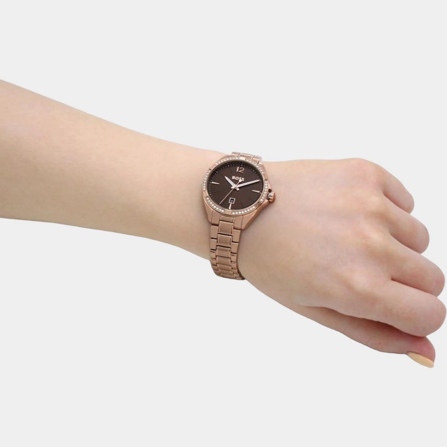 Women Brown Analog Stainless Steel Watch 1502621