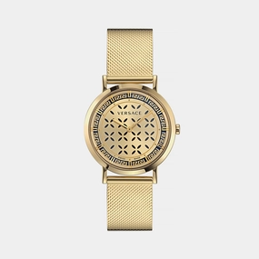 Women Gold-Tone Analog Stainless Steel Watch VE3M01223